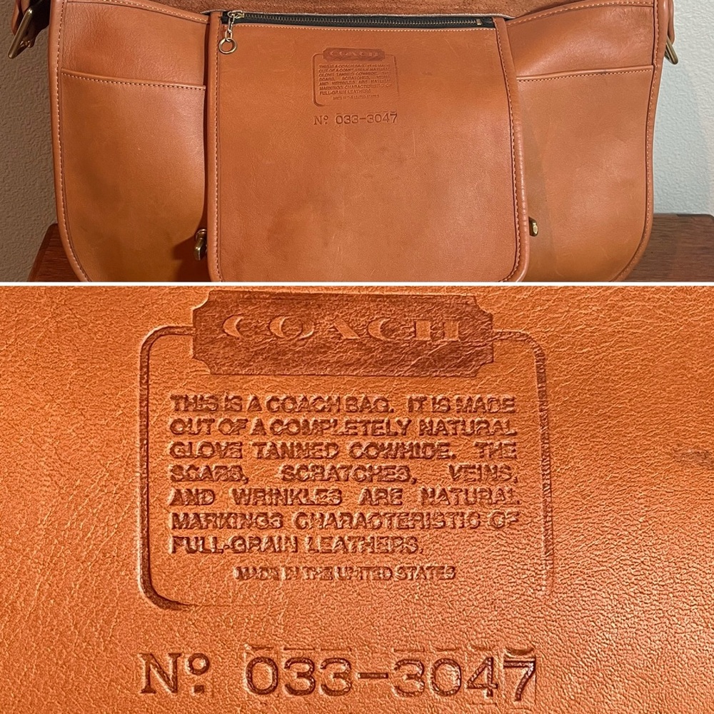 Vintage Coach Carrier Brief Bag in British Tan with Hang Tag - Style 9800 - Picture 5 of 16